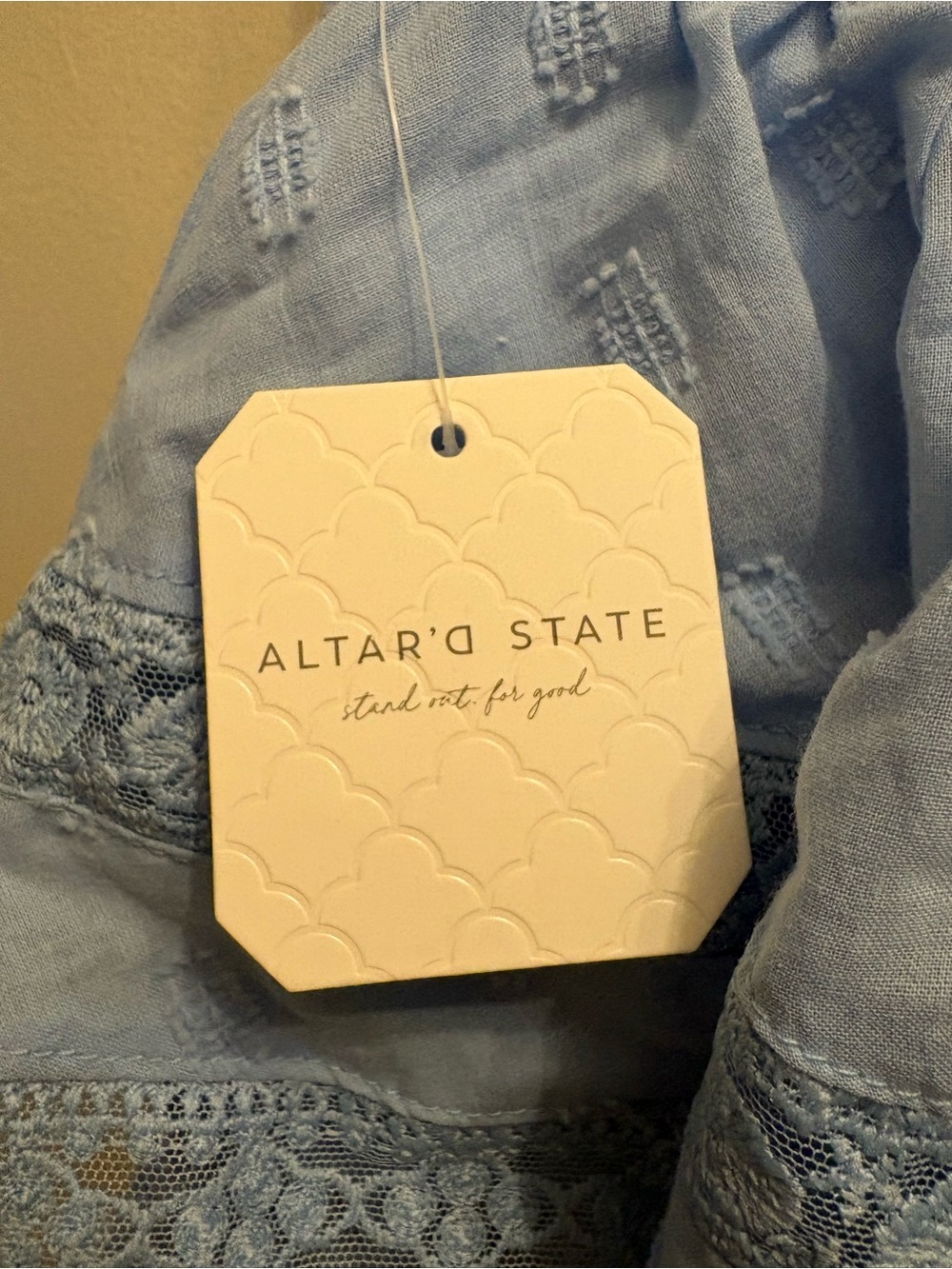 Altar'd State Sky Blue Tiered Lace Mini Skirt - Picture 2 of 3